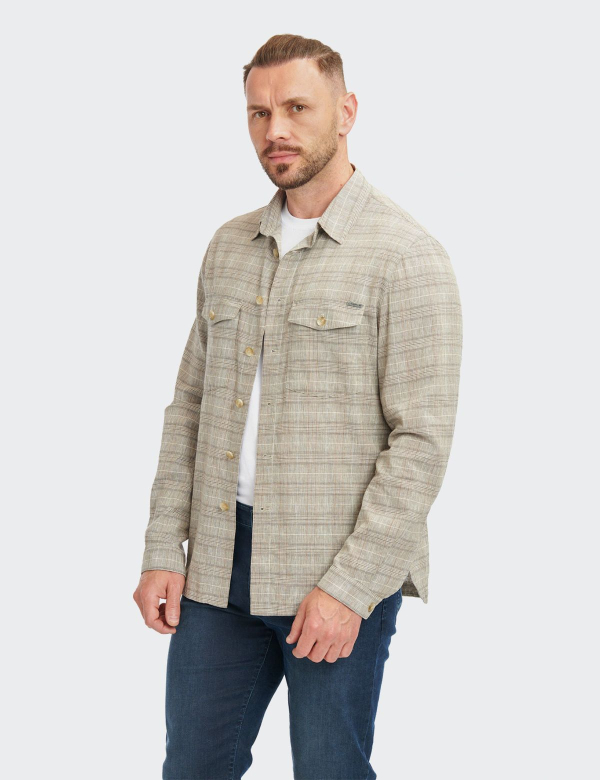 Pánská sako W. Wegener overshirt Summerbreeze 5792 Béžová